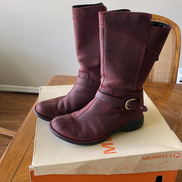 Merrell Captiva Buckle-Down Waterproof Boots-Burgundy - Picture 4 of 6
